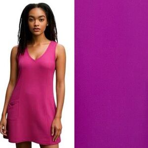 Toad&Co Purple Aquaculture Athletic Sleeveless Tank Dress V Neck Gorpcore. 14